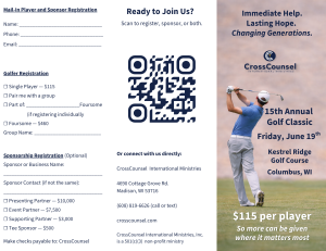 Front of Event Brochure