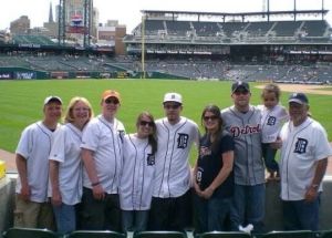 Husby gang at Comerica Park