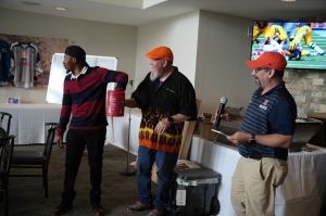 Antwaun Chaney and Tim Regis drawing raffle winners